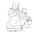 Mom and Bear 1 Line PNG