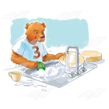 Bear Washing Dishes
