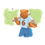 Bear 6 Carrying Wood Color PNG