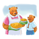 Bears with Pies with background