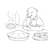 Steaming Pies Line PNG