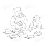 Bear Cutting Pie
