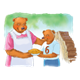 Mom Bear Giving Pie with background