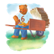 Bear 6 Eating Pie with background
