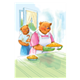 Bear Serving Pie with background