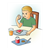 Boy Eating Breakfast Color PDF