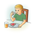 Boy Eating Toast Color PNG
