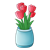 Red Tulips in a Vase Color PNG