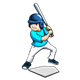 Blue Baseball Batter 