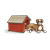 Dog in Doghouse Color PNG