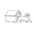 Dog in Doghouse Line PNG