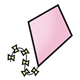 Pink Kite with pale yellow bows