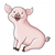 Sitting Pink Pig Color PDF