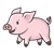 Standing Pink Pig Color PNG