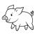 Standing Pink Pig Line PNG