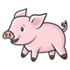 Standing Pink Pig with short legs
