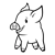 Standing Pink Pig Line PNG