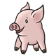 Standing Pink Pig with a smile