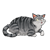 Big Gray Cat Color PNG