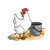Hen and Bucket Color PNG