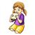 Girl Eating Sandwich Color PDF