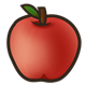 Red Apple with black outline