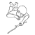 Boy with Stick Line PNG