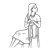 Lady in Chair Line PNG