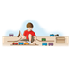 Boy with Train Set with background