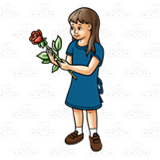 Girl Holding Rose