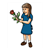 Girl Holding Rose Color PDF