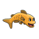 Jumping Orange Fish with its mouth open