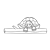 Leaning Turtle Line PNG