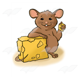 Mouse Eating Cheese