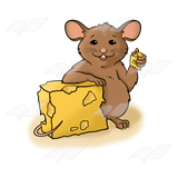 Mouse Eating Cheese