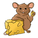 Mouse Eating Cheese 