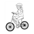Girl Riding Bike Line PDF