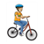 Boy Riding Red Bike Color PDF