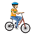 Boy Riding Red Bike Color PNG