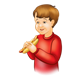 Boy Eating Hot Dog 