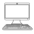 Gray Computer Screen Line PNG