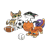 Cats and Balls Color PNG
