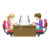 Two Typing Girls Color PNG