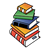 Five Stacked Books Color PNG