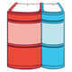 Two Books red and blue