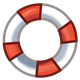 Life Preserver Ring red and white striped
