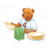 Bear Drying Dishes