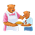 Mom Bear Giving Pie Color PNG