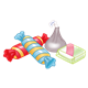 Four Wrapped Candies 