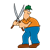 Man with Shears Color PNG